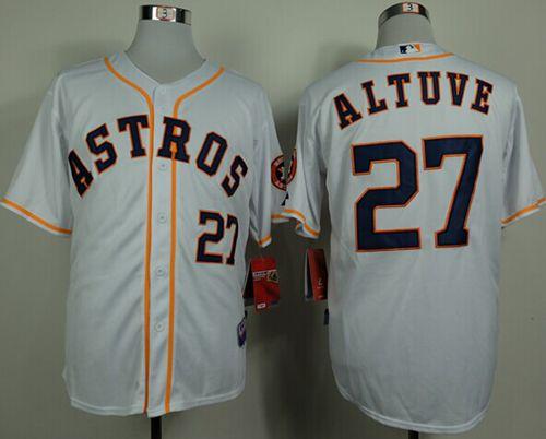 Astros #27 Jose Altuve White Cool Base Stitched MLB Jersey