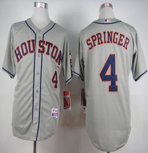 Astros #4 George Springer Grey Cool Base Stitched MLB Jersey