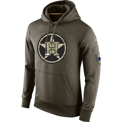 Men's Houston Astros  Olive Salute To Service KO Performance Hoodie