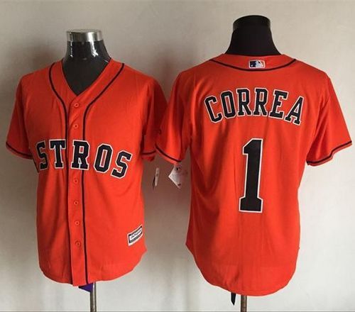 Astros #1 Carlos Correa Orange New Cool Base Stitched MLB Jersey
