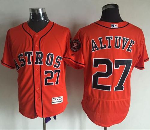 Astros #27 Jose Altuve Orange Flexbase Authentic Collection Stitched MLB Jersey