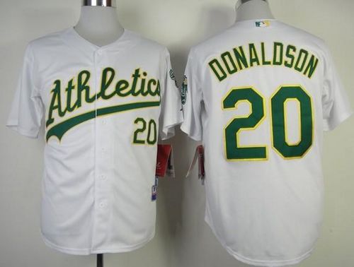 Athletics #20 Josh Donaldson White Cool Base Stitched MLB Jersey