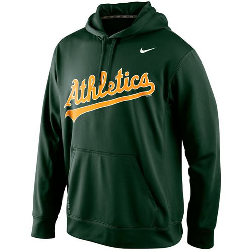 Oakland Athletics  Men's KO Wordmark Perfomance Green MLB Hoodie