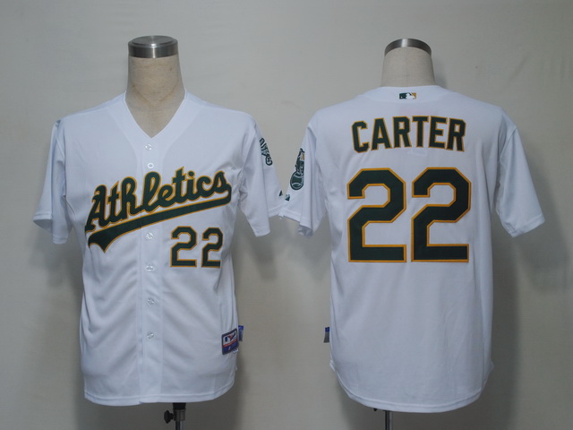 Athletics #22 Chris Carter White Cool Base Stitched MLB Jersey
