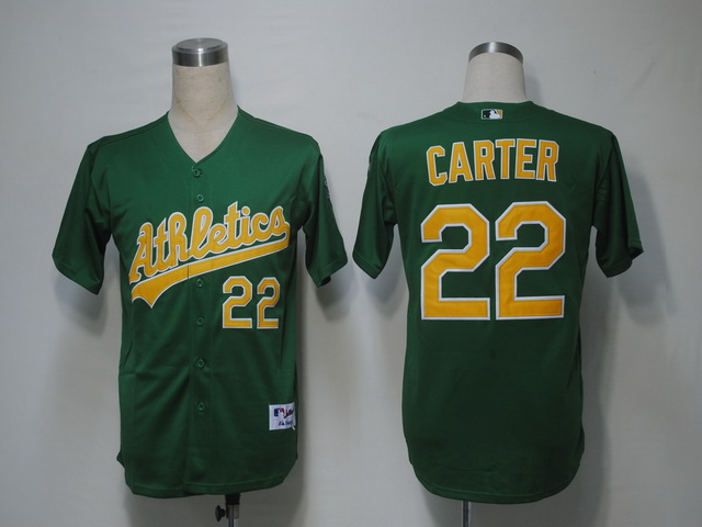 Athletics #22 Chris Carter Green Cool Base Stitched MLB Jersey