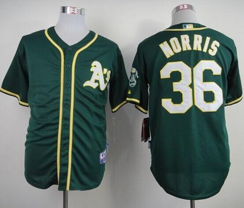 Athletics #36 Derek Norris Green Cool Base Stitched MLB Jersey