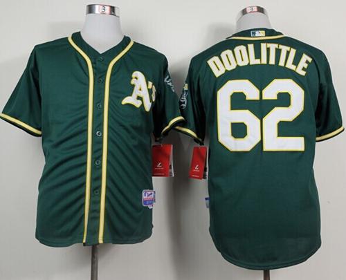Athletics #62 Sean Doolittle Green Cool Base Stitched MLB Jersey