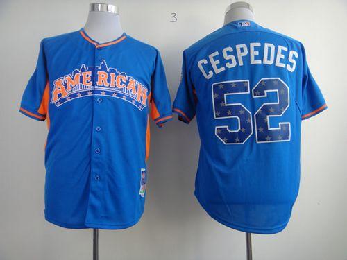 Athletics #52 Yoenis Cespedes Blue All Star 2013 American League Stitched MLB Jersey