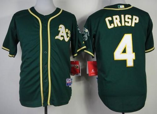 Athletics #4 Coco Crisp Green Cool Base Stitched MLB Jersey