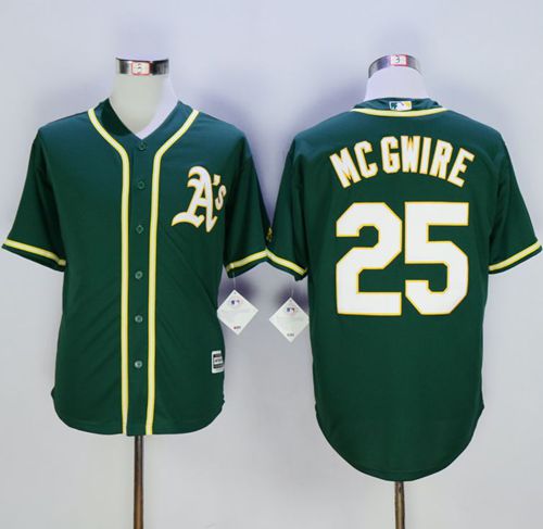 Athletics #25 Mark McGwire Green New Cool Base Stitched MLB Jersey