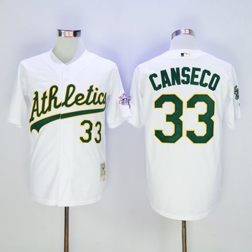 Mitchell And Ness Athletics #33 Jose Canseco White Throwback Stitched MLB Jersey