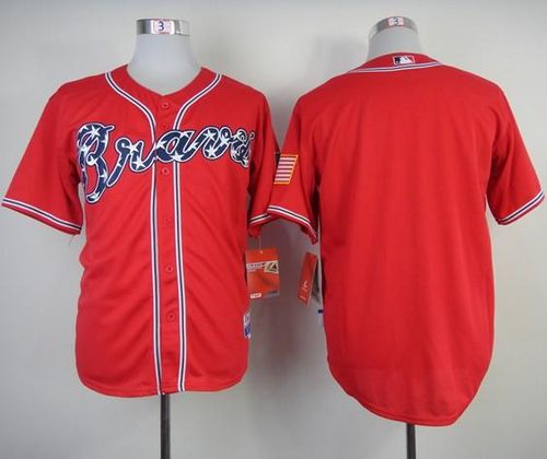 Braves Blank Red Cool Base Stitched MLB Jersey