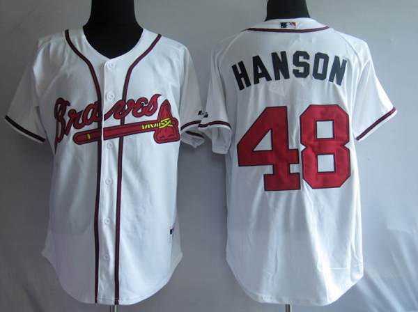Braves #48 Tommy Hanson Stitched White MLB Jersey