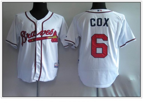 Braves #6 Bobby Cox White Cool Base Stitched MLB Jersey