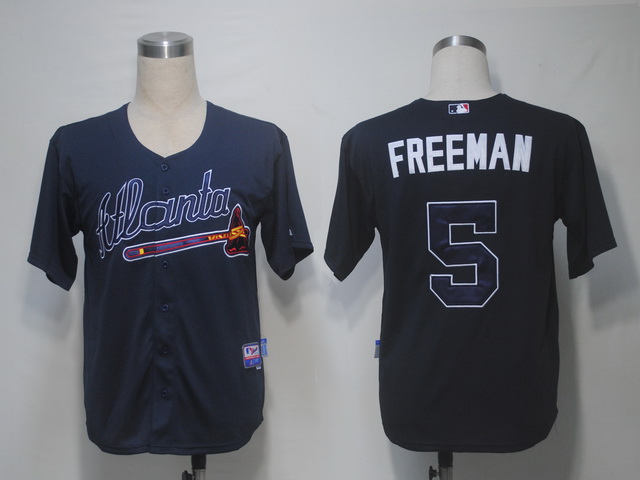 Braves #5 Freddie Freeman Blue Cool Base Stitched MLB Jersey