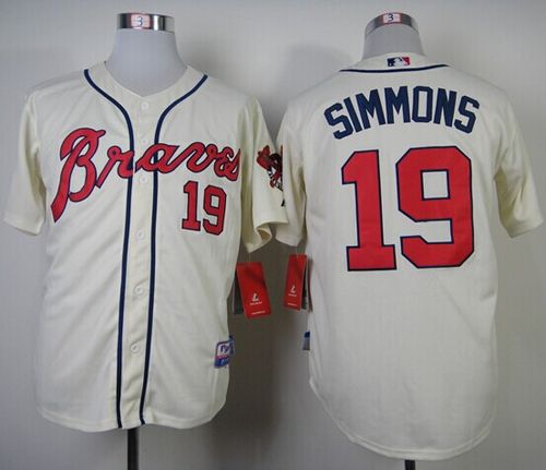 جوال هونر Braves #19 Andrelton Simmons Cream Alternate Cool Base Stitched ... جوال هونر