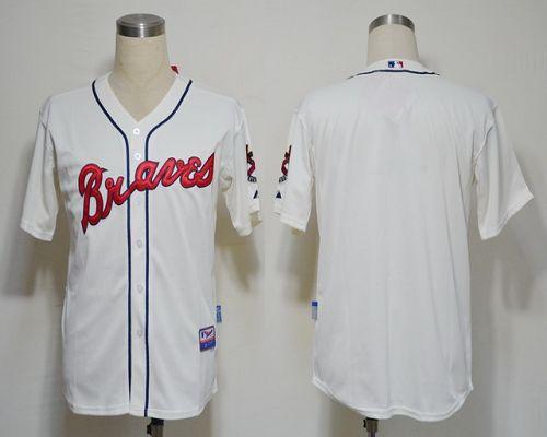 Braves Blank Cream Cool Base Stitched MLB Jersey