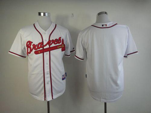 Braves Blank White Cool Base Stitched MLB Jersey