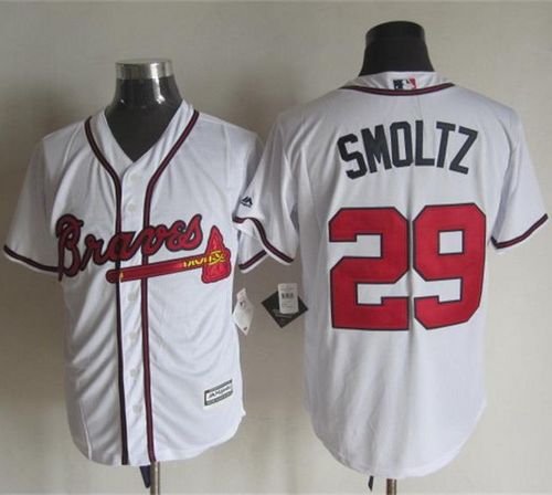 Braves #29 John Smoltz White New Cool Base Stitched MLB Jersey