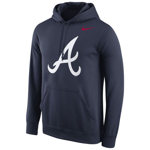 Atlanta Braves  Logo Performance Navy Pullover MLB Hoodie