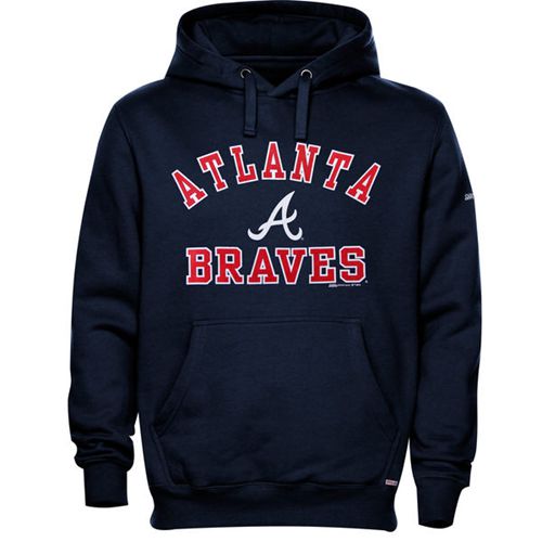Atlanta Braves Fastball Fleece Pullover Navy Blue MLB Hoodie