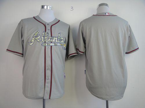 Braves Blank Grey USMC Cool Base Stitched MLB Jersey