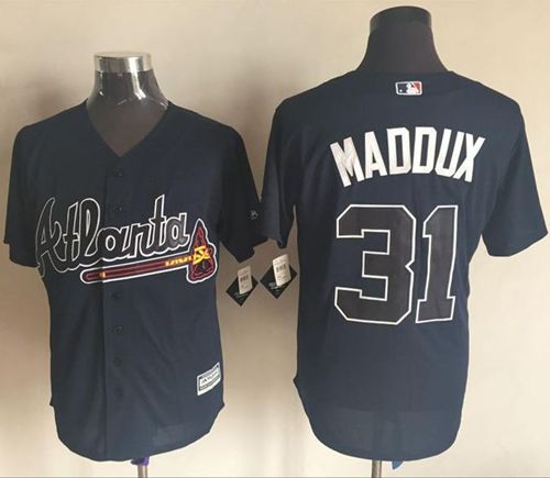 Braves #31 Greg Maddux Blue New Cool Base Stitched MLB Jersey