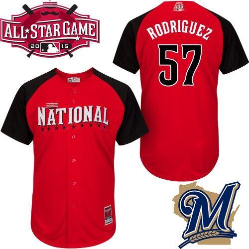 Brewers #57 Francisco Rodriguez Red 2015 All Star National League Stitched MLB Jersey