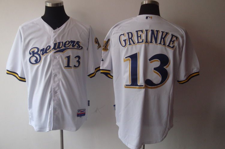 Brewers #13 Zack Greinke White Cool Base Stitched MLB Jersey