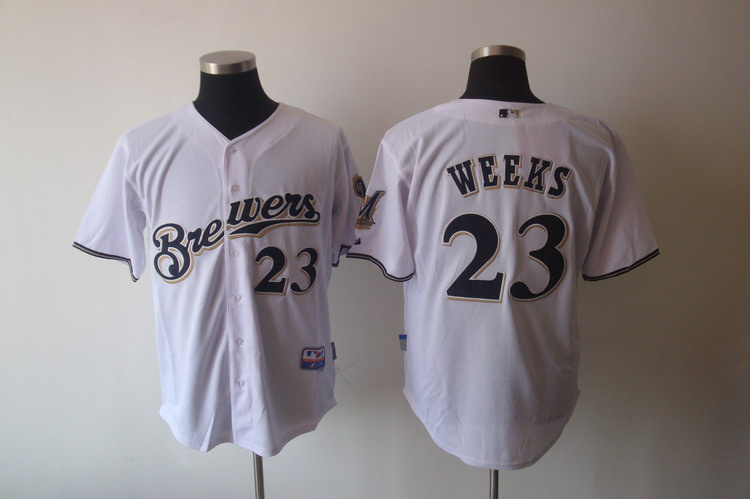 Brewers #23 Rickie Weeks Stitched White MLB Jersey
