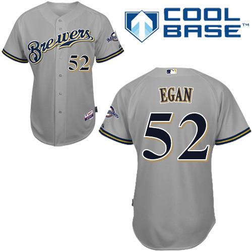 Brewers #52 Pat Egan Grey Cool Base Stitched MLB Jersey