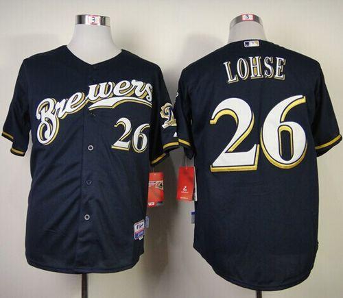 Brewers #26 Kyle Lohse Navy Blue Cool Base Stitched MLB Jersey