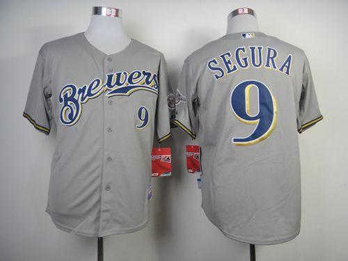 Brewers #9 Jean Segura Grey Cool Base Stitched MLB Jersey
