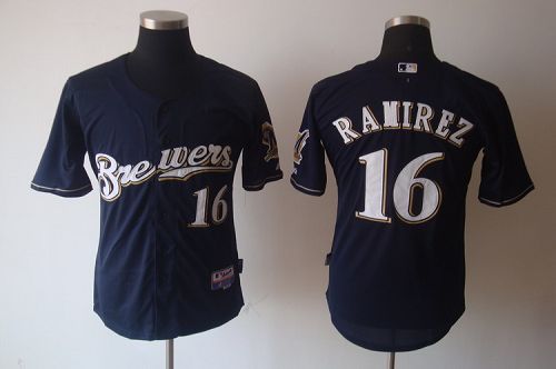Brewers #16 Aramis Ramirez Blue Cool Base Stitched MLB Jersey