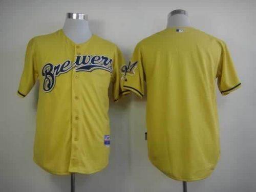 Brewers Blank Yellow Alternate Cool Base Stitched MLB Jersey