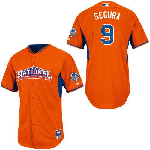 Brewers #9 Jean Segura Orange All Star 2013 National League Stitched MLB Jersey