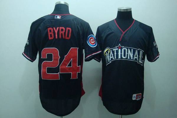 Cubs #24 Marlon Byrd Blue Nation League 2010 All Star BP Stitched  MLB Jersey