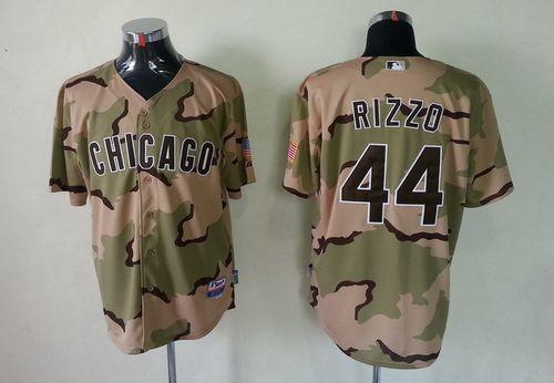 Cubs #44 Anthony Rizzo Camo Commemorative Military Day Cool Base Stitched MLB Jersey