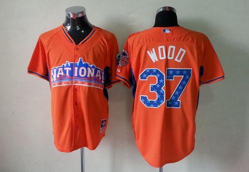 Cubs #37 Travis Wood Orange All Star 2013 National League Stitched MLB Jersey