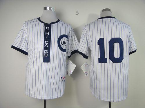 Cubs #10 Ron Santo White 1909 Turn Back The Clock Stitched MLB Jersey