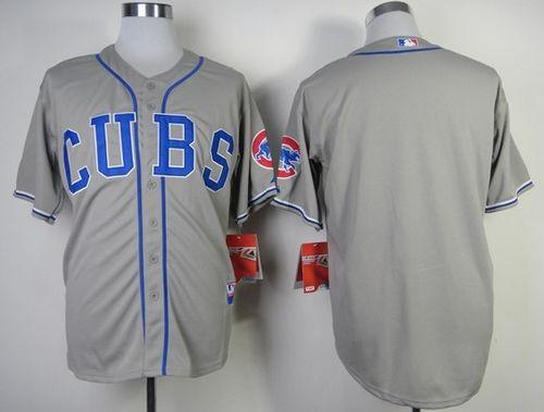 Cubs Blank Grey Alternate Road Cool Base Stitched MLB Jersey