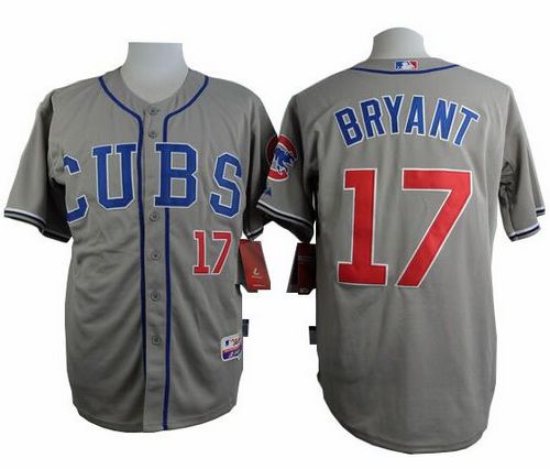 Cubs #17 Kris Bryant Grey Alternate Road Cool Base Stitched MLB Jersey