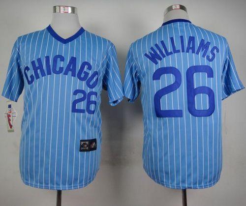Cubs #26 Billy Williams Blue(White Strip) Cooperstown Throwback Stitched MLB Jersey