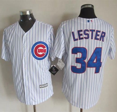 Cubs #34 Jon Lester New White Strip Cool Base Stitched MLB Jersey