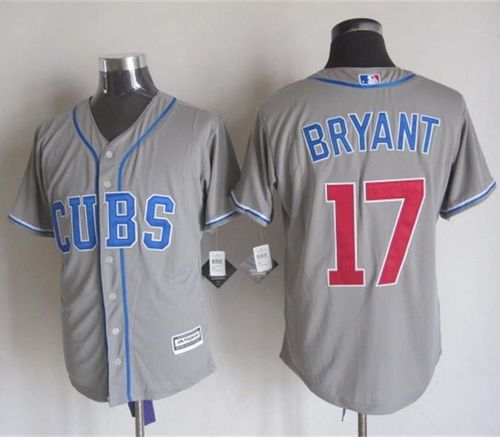 Cubs #17 Kris Bryant Grey Alternate Road New Cool Base Stitched MLB Jersey