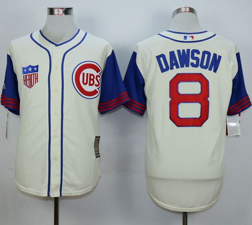Cubs #8 Andre Dawson Cream 1942 Turn Back The Clock Stitched MLB Jersey
