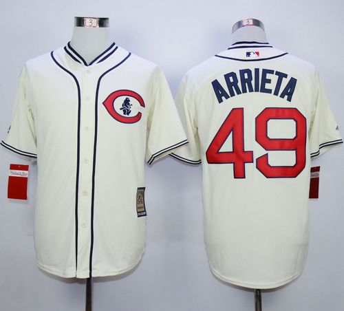 Cubs #49 Jake Arrieta Cream 1929 Turn Back The Clock Stitched MLB Jersey