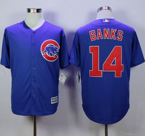 Cubs #14 Ernie Banks Blue New Cool Base Stitched MLB Jersey