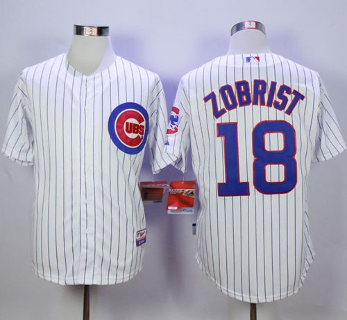 Cubs #18 Ben Zobrist White Cool Base Stitched MLB Jersey