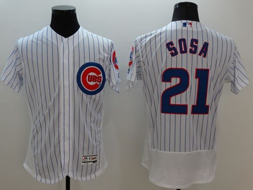 Cubs #21 Sammy Sosa White Flexbase Authentic Collection Stitched MLB Jersey